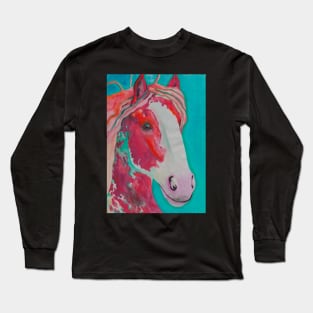 Beautiful vibrant horse portrait Long Sleeve T-Shirt